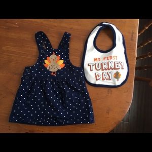 Carter’s thanksgiving overall dress and bib